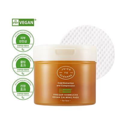 Успокаивающие салфетки Juice to Cleanse Vinegar Kombucha Vegan, 50 листов, по одной штуке, 1 шт.