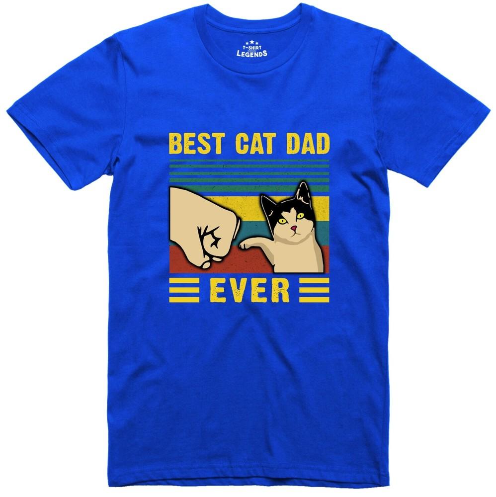 Best Cat Dad Funny Unisexs T Shirt Regular Fit Cotton Tee