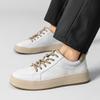 Fashion Men's Genuine Leather Board Shoes Luxurious Minimalist Quality Outdoor Leisure Party  Youth Black and White Daily Office Shoes