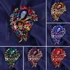 Elegant Colorful Rhinestone Glass Brooch Vibrant Color Irregular Shape Pin Shawl Scarf Suit Collar Badge Outfit Accessories