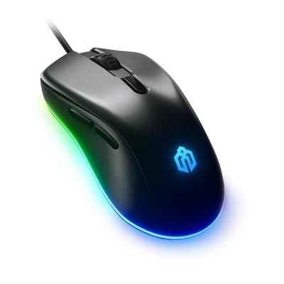 IClever Nova игровая мышь с тихой RGB-подсветкой, 6 программируемыми настраиваемыми оптическими кнопками, 6400 DPI и прочная игровая и офисная мышь для (черный), проводной,