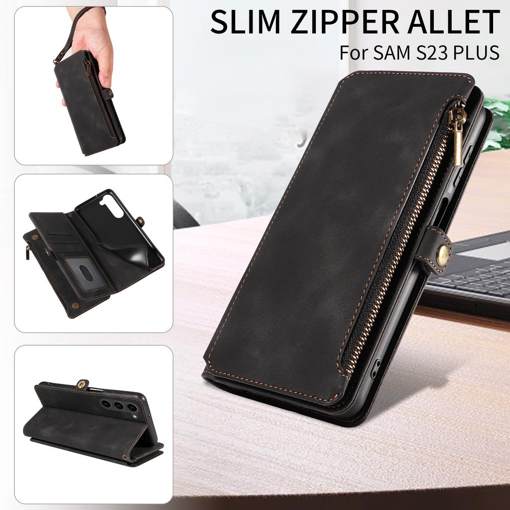 Protective Covers for S24 Plus, S23 FE, S22 Ultra, and S21 Phones with Zipper Leather, Wallet, Flip, and Business Design Options.