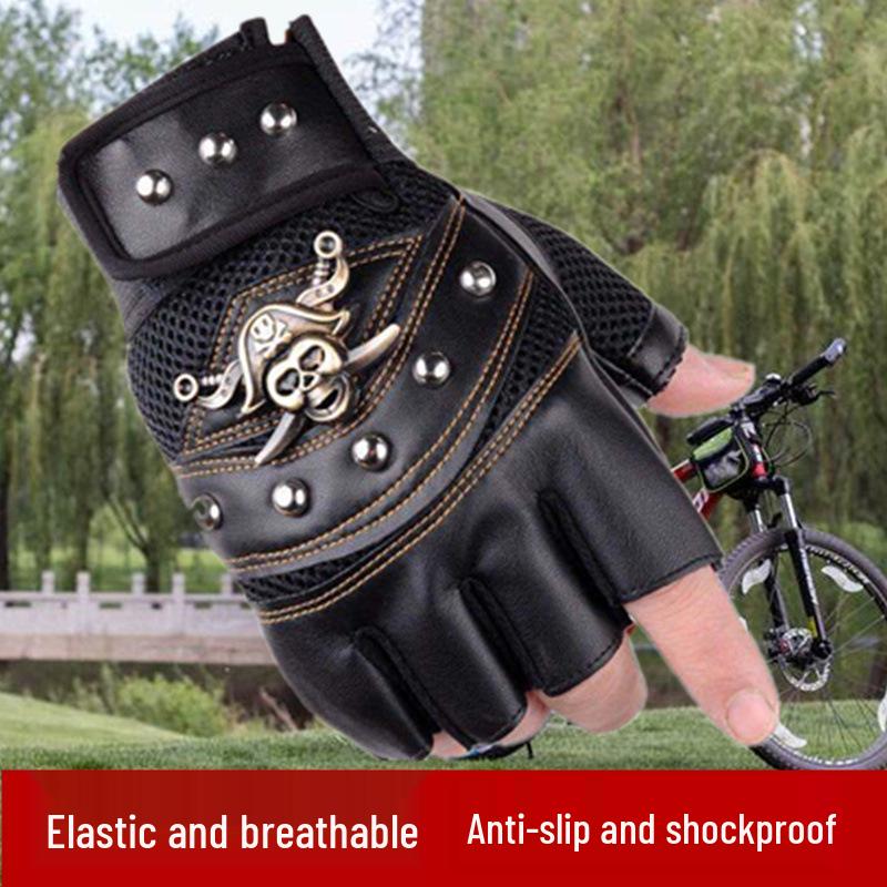 Мужские альпинистские и велосипедные перчатки с открытыми пальцами - Нескользящие, Дышащие, Поддержка запястья, Износостойкие