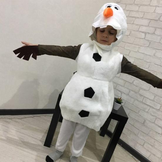 Детский костюм снеговика Yousheng, комбинезон с длинными рукавами и головой животного, костюм для косплея, реквизит для фотосъемки, детский костюм для выступлений, одежда для новогодней вечеринки