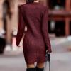 Женское трикотажное мини-платье-джемпер, облегающее женское эластичное платье-свитер с длинными рукавами