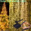 100/200 светодиодов Солнечные гирлянды Водонепроницаемые Водопад Дерево Лоза Ветка Гирлянда Медная проволока Уличные Рождественские Праздничные Вечеринка Свадьба