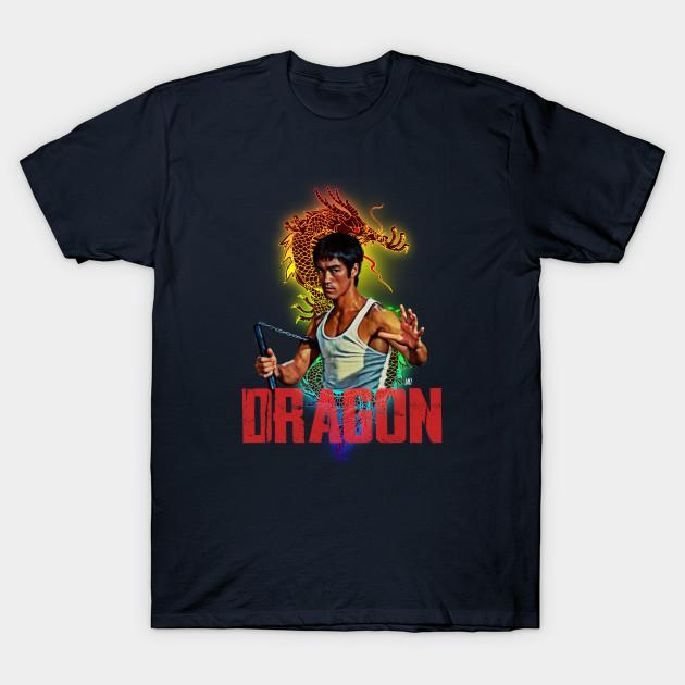 Asian Size Men Print T-shirt The Dragon No-Cut Heat Transfer Print Cotton Tshirt