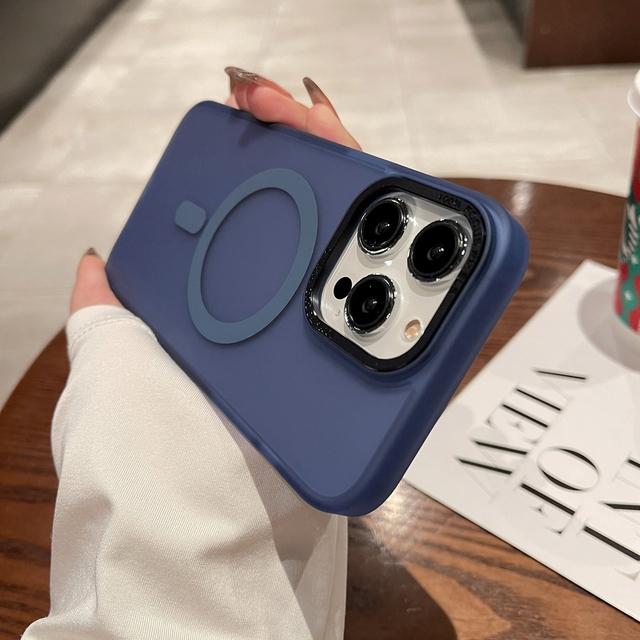 Чехол для телефона с поддержкой зарядки Magsafe для Iphone 14 12 11 13 Pro Max 14 Plus, металлический гибридный жесткий и мягкий полупрозрачный чехол с металлической камерой