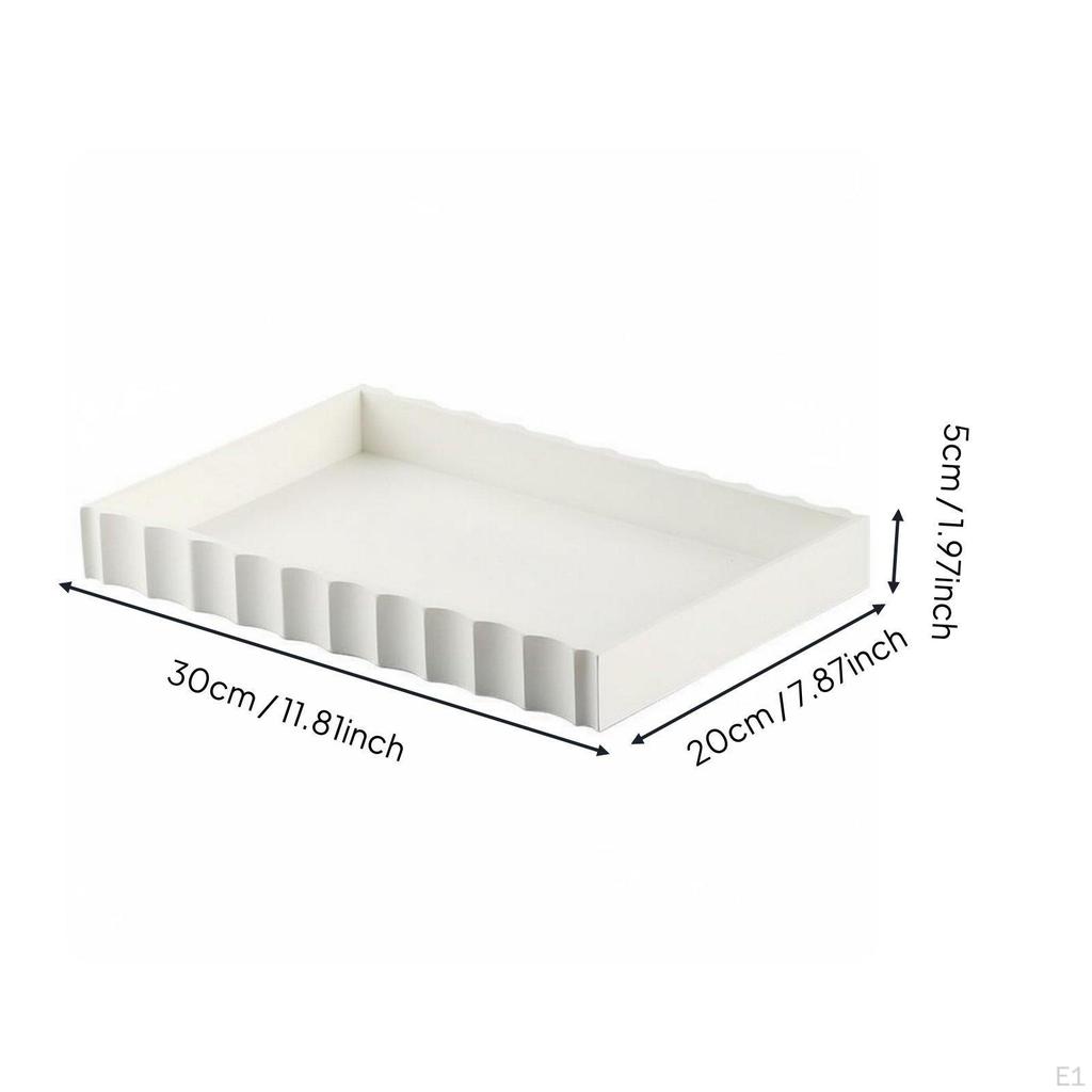 Modern Catchall Tray Versatile Fluted Decorative Minimalist Home Decor for Entryway, Bedroom,