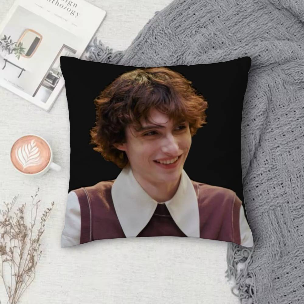 Finn Wolfhard Stranger Double-Sided Printed Square Pillow Cover Decorative Cushion Cover For Sofa Bedroom Bedside