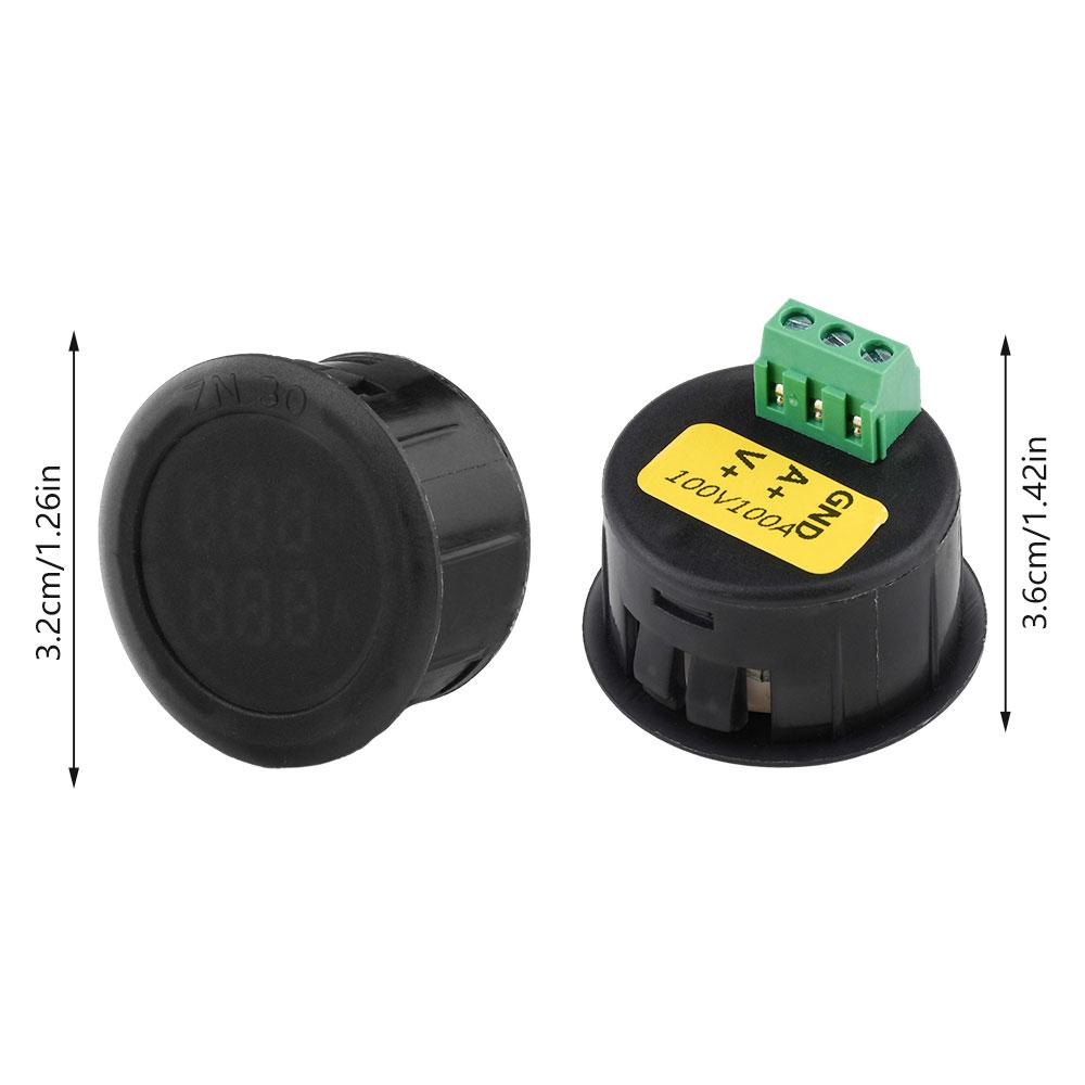 DC5-100V 1A 10A 50A 100A Светодиодный Цифровой Вольтметр Амперметр Круглый Автомобильный Измеритель Напряжения Тока Детектор Напряжения Тестер Панель Монитора