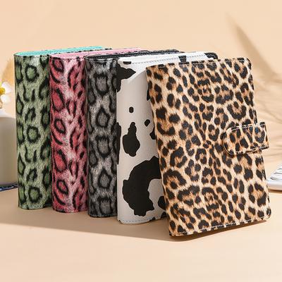 A6 Леопардовый принт Денежный планировщик бюджета Папка-регистратор с конвертами на молнии, Денежные конверты для составления бюджета, Денежный органайзерлеопардовый принт