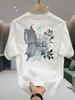 American Stylish Tshirt Butterfly Rose Adult Men Loose Versatile Round Neck 100 Cotton Shortsleeved Cool Comfortable Summer