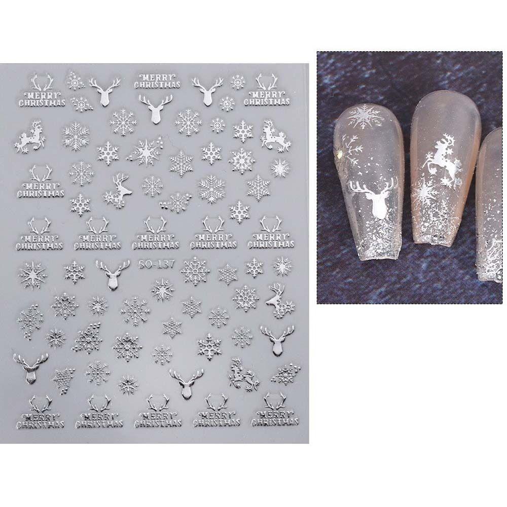 Manicure Ornaments Christmas Bronzing Nail Stickers Christmas Bronzing Nail Decals  Girls