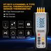 Thermocouple Thermometer 4 Channel K Type LCD Digital Thermometer Thermometer Tester with Storage Case Measuring Range Temperature Data Logger HT-9815