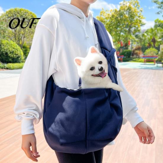 Lightweight Pet Travel Bag Crossbody Cat Carrier, Portable Hands Free Sling, Snap Closure, Polyester Small Carrier Carrying with Safety Buckle