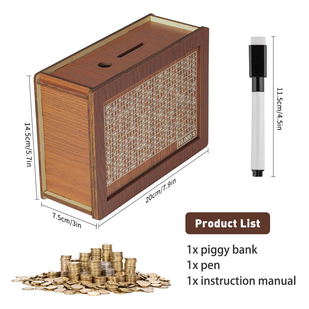 Деревянная настольная копилка-счетчик: Трансграничная касса для наличных