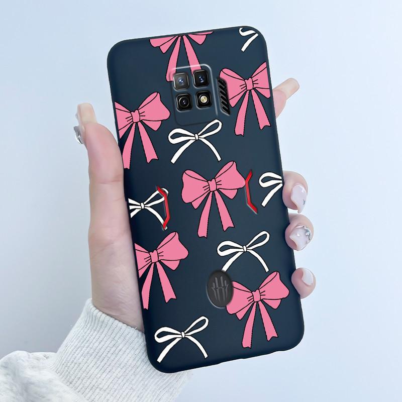 For Nubia Red Magic 7 Pro Case NX709J Back Cover Cute Heart Rabbit Black Soft TPU Phone Case For Red Magic 7S Pro NX709S Shell