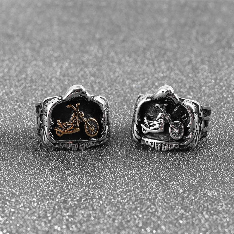Retro Frosted Matte Eagle Motorcycle Motorcycle Men's Rough Polished Ring Bracelet