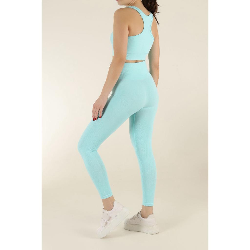 Меланжевый спортивный бюстгальтер и колготки