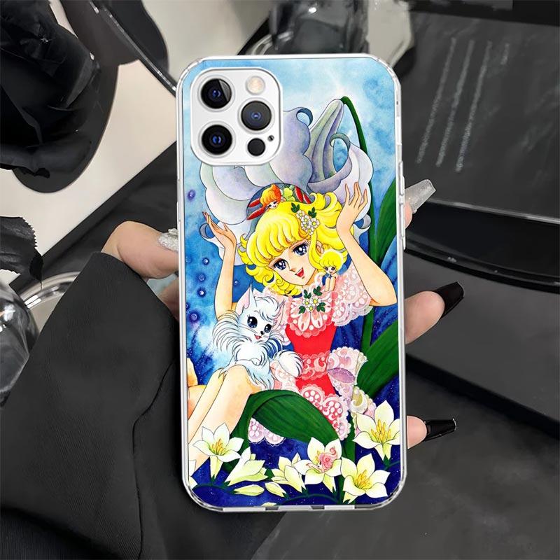 Кэнди Аниме 90-х Чехол для телефона iPhone 11 12 13 Mini 14 15 Plus 16 Pro Max 17 Air 16E 7 8 SE 17ProMax Мягкий чехол Fundas 11 12 13