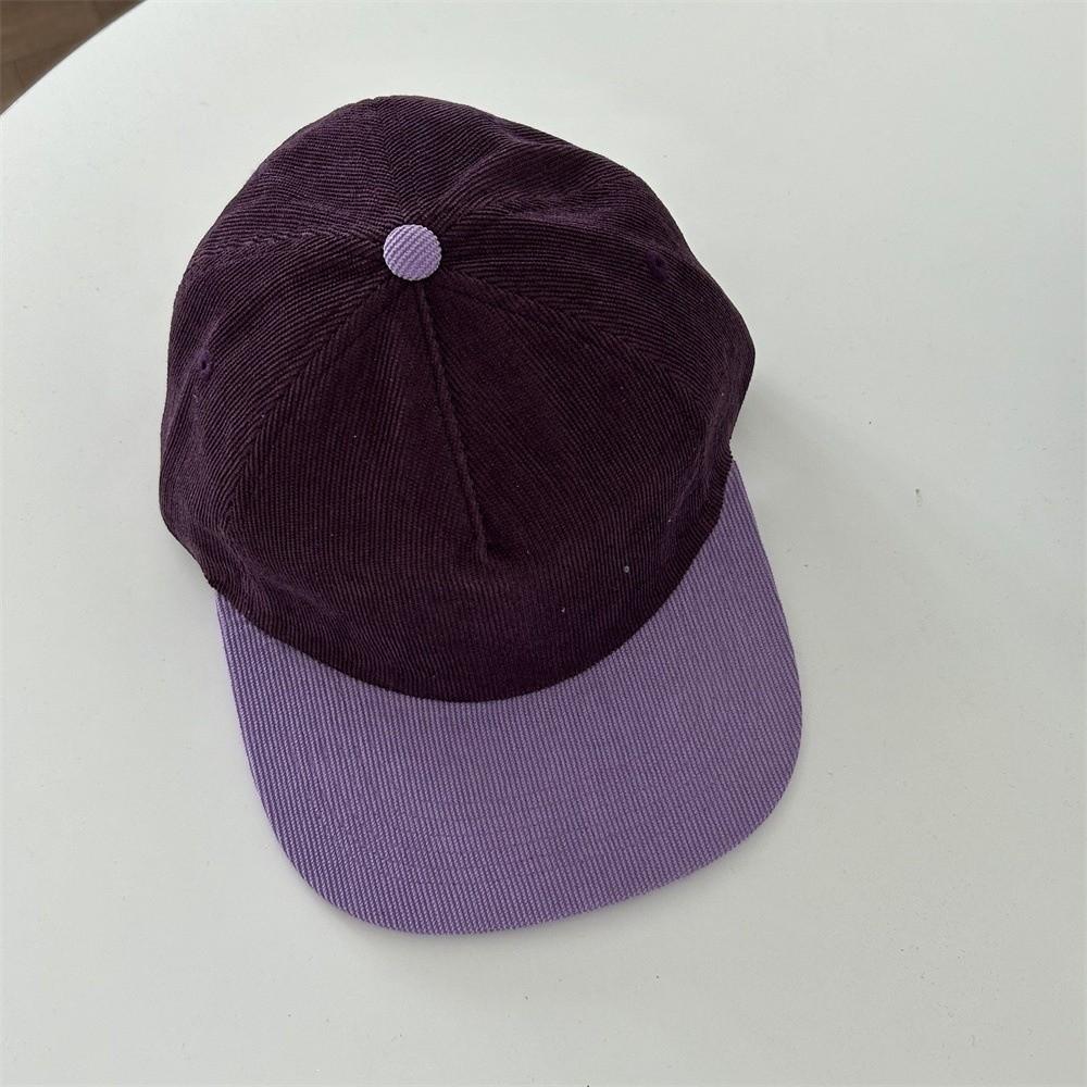 Corduroy Flat-brim Cap Color Matching Sun Cap Versatile Baseball Cap Men Women
