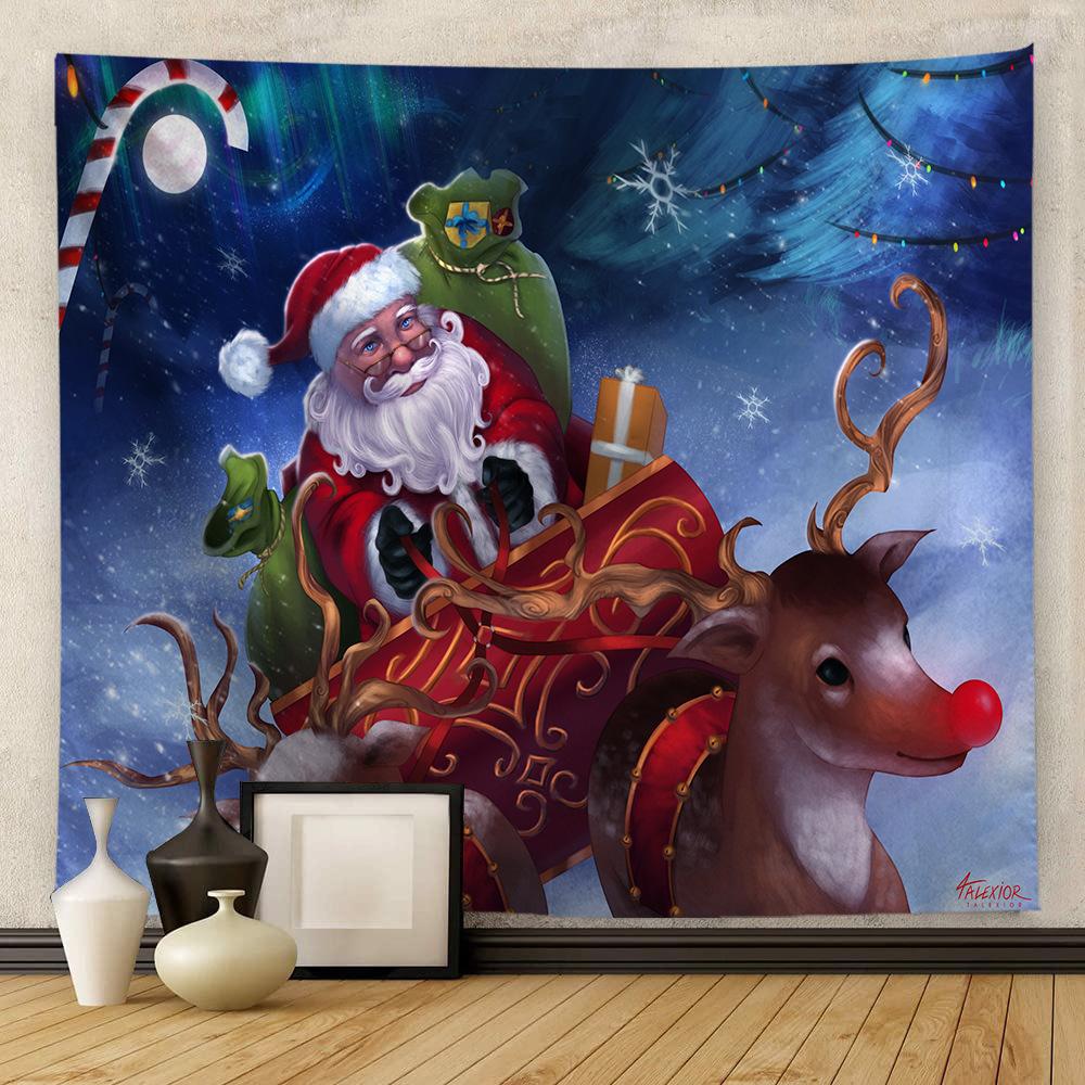 Европейский и американский рождественский печатный гобелен, настенный ковер, картина, фоновая картина, подвесная ткань