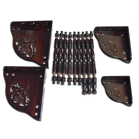 Красивый деревянный большой трехъярусный стол высотой 114,3 см с угловой подставкой ручной работы