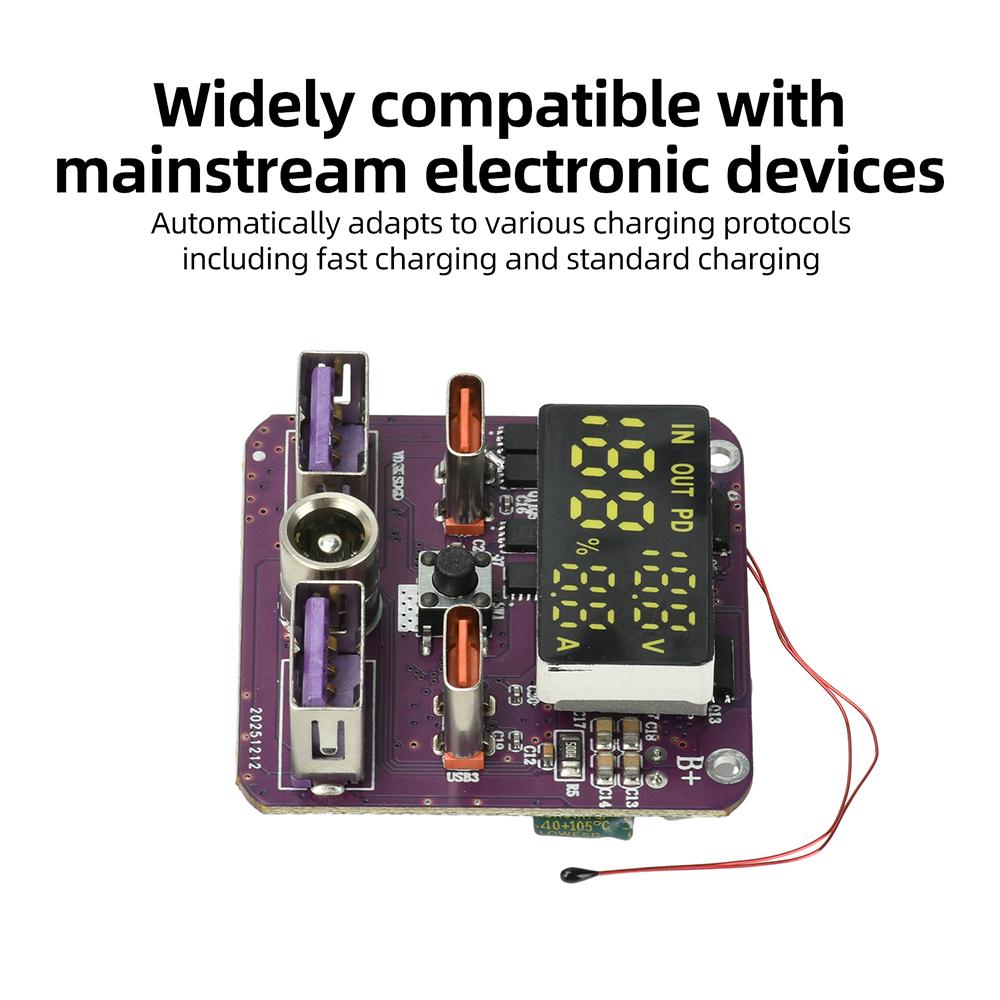 PD 100W Fast Charging Module 4S 20V/5A Bidirectional Charge Discharge Lithium Battery Protection Board with DC Port