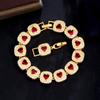 CMM Bohemian Style AAA+Zirconia Gold Color Love Heart Shape Tennis Bracelet for Ladies