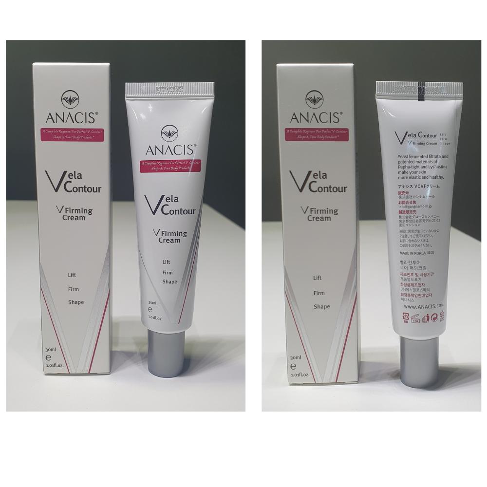 ANACIS Vela Contour V Firming Cream 30ml - Targeted Neck, Jawline & Eye Lifting Cream with Pepha-Tight & Lys'lastine V