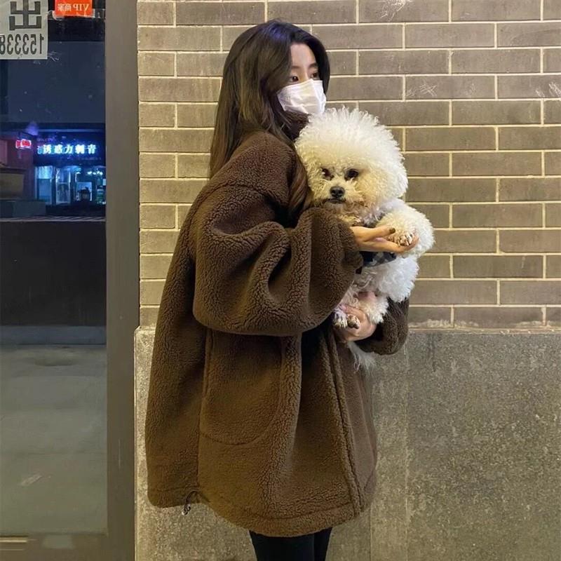 Утолщенное пальто из овечьей шерсти женское осенне-зимнее высококлассное меховое пальто стильный нишевый топ