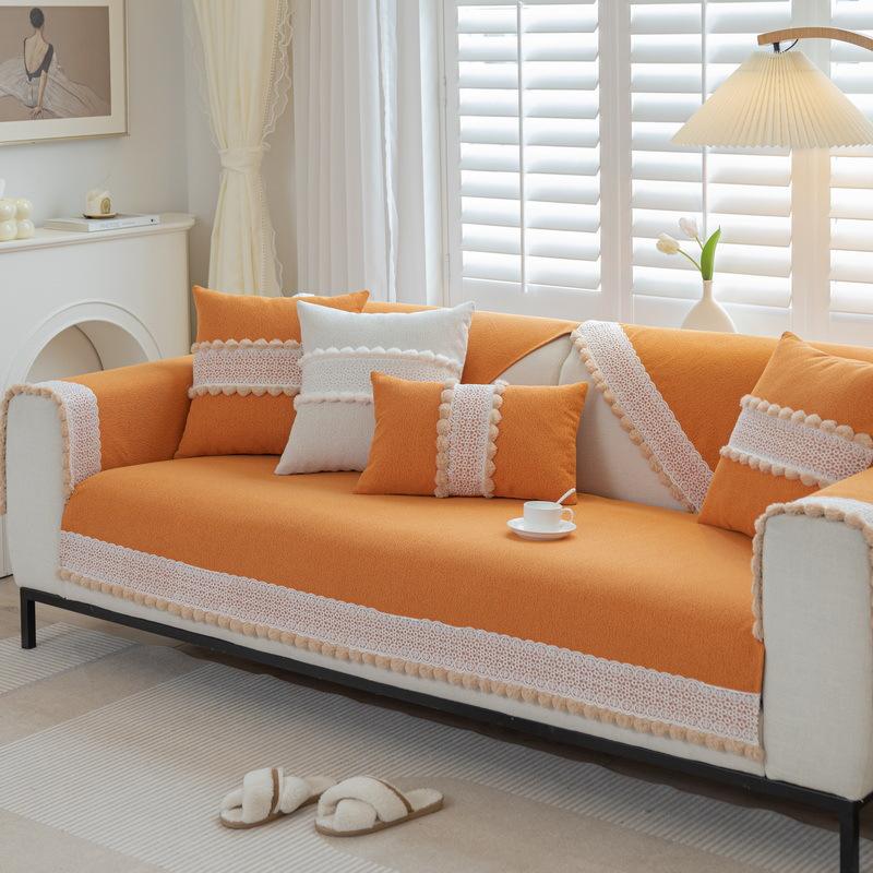 Four Seasons Universal Sofa Cushion Dustproof Sofa Towel Chenille Cushion Backrest Towel Modern Simple Non-Slip Sofa Cushion