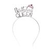 Tiara Zinc Zinc Alloy Hairband Letter Birthday Hair Hoop Female Jewelry  Crown Birthday Queen Headband