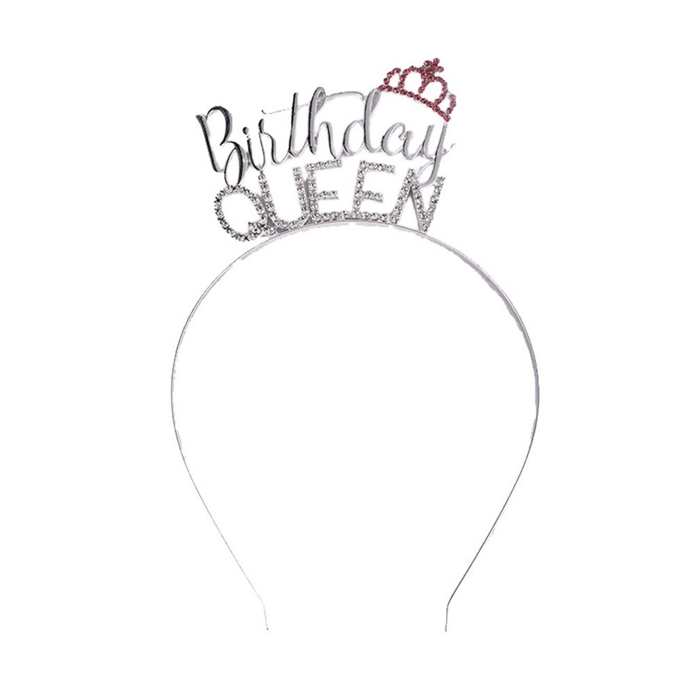 Tiara Zinc Zinc Alloy Hairband Letter Birthday Hair Hoop Female Jewelry Crown Birthday Queen Headband