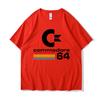 Loose Men T-shirts Summer Commodore 64 Print T Shirt C64 SID Amiga Retro Cool Design Street Short Sleeve Top Tee Cotton Clothing