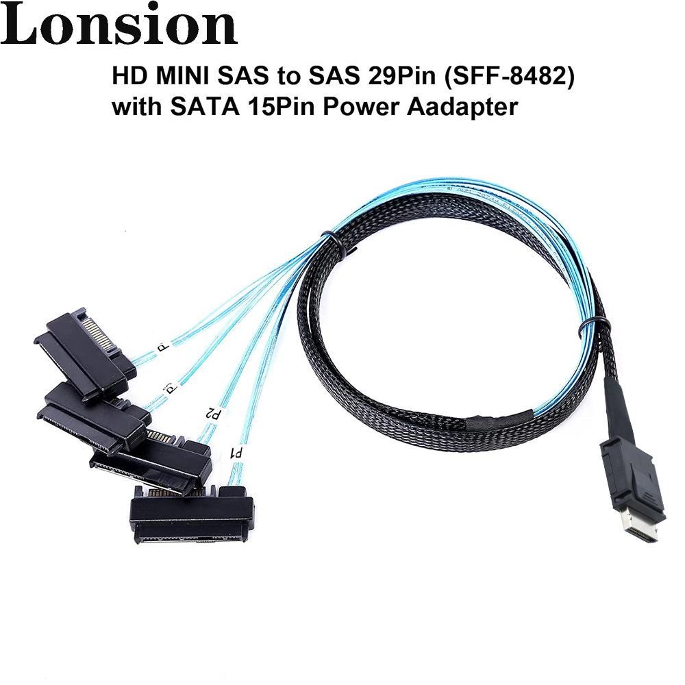 OCuLink PCIe SFF-8611 4i to SAS 4X 8482 High-Speed HDD Conversion Cable