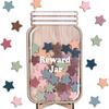 Wooden Reward Jar for Kids Positive Behavior Incentive Chart with Base Stars Flowers