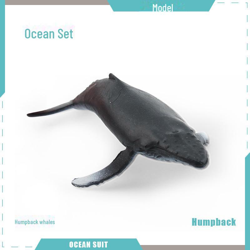 Набор моделей морских животных: Акула, черепаха, дельфин, кит, пингвин, краб и существа морского дна