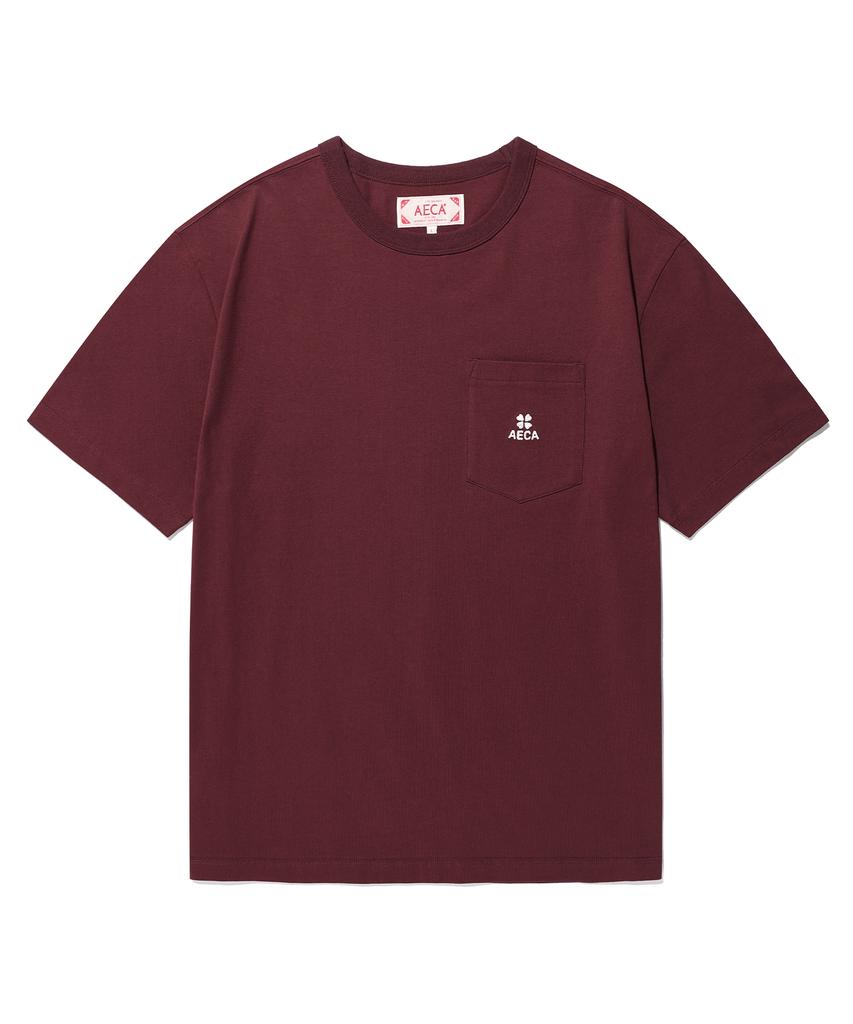 AECA Everyday Aeca Clover Pocket Tee-Burgundy