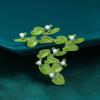 Elegant 3D Leaf & Pearl Brooch - Fashionable Pin for Clothing Accessories