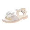 Girls Summer School Sandals Fashion Rhinestone Bowtie Children Flat Sandals New Kids Non-slip Open-toe Pearl Sandals Soft Bottom