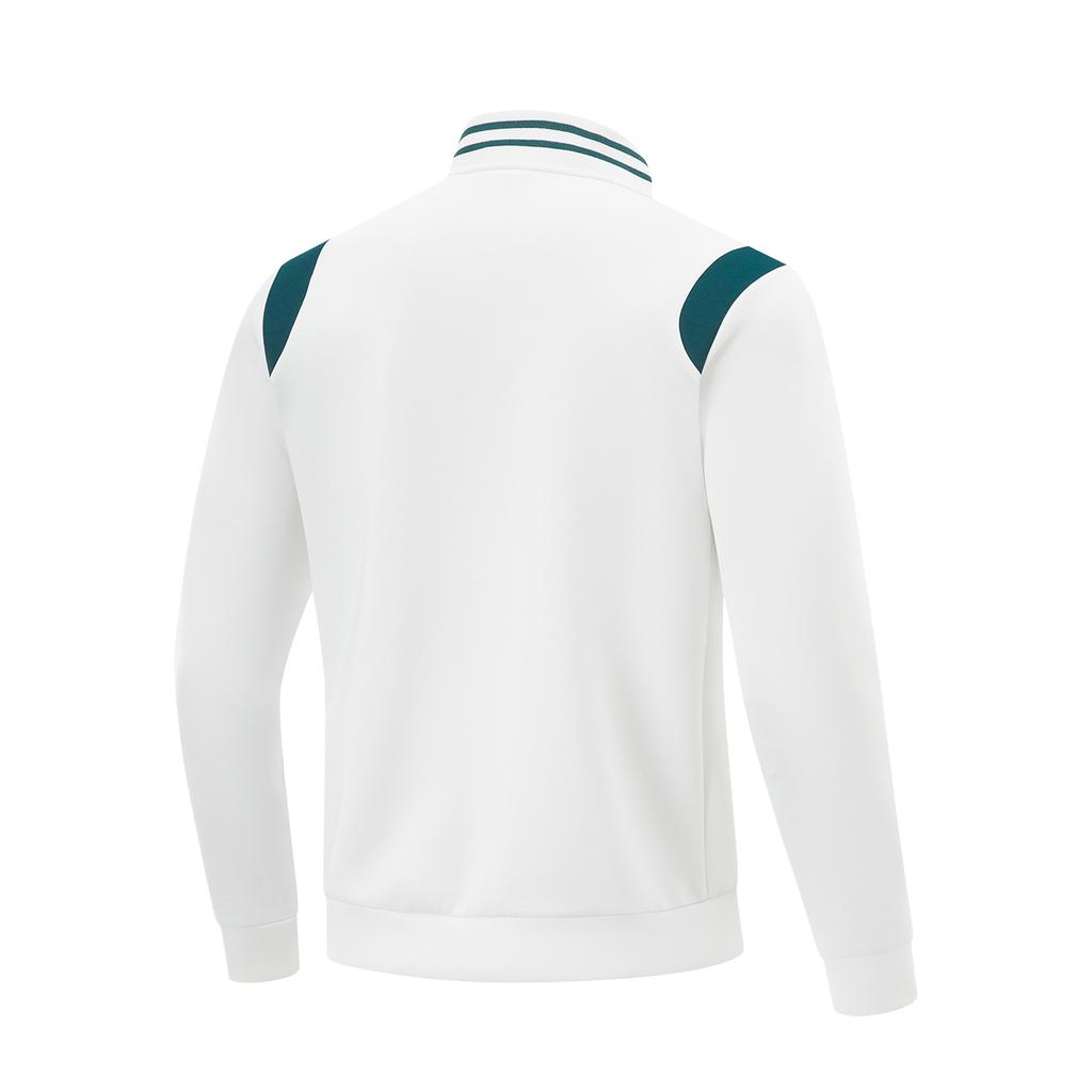 Li Ning Comfortable Casual Color Block Zip Baseball Collar Jacket Unisex Jackets Standard-White AWDV293-3