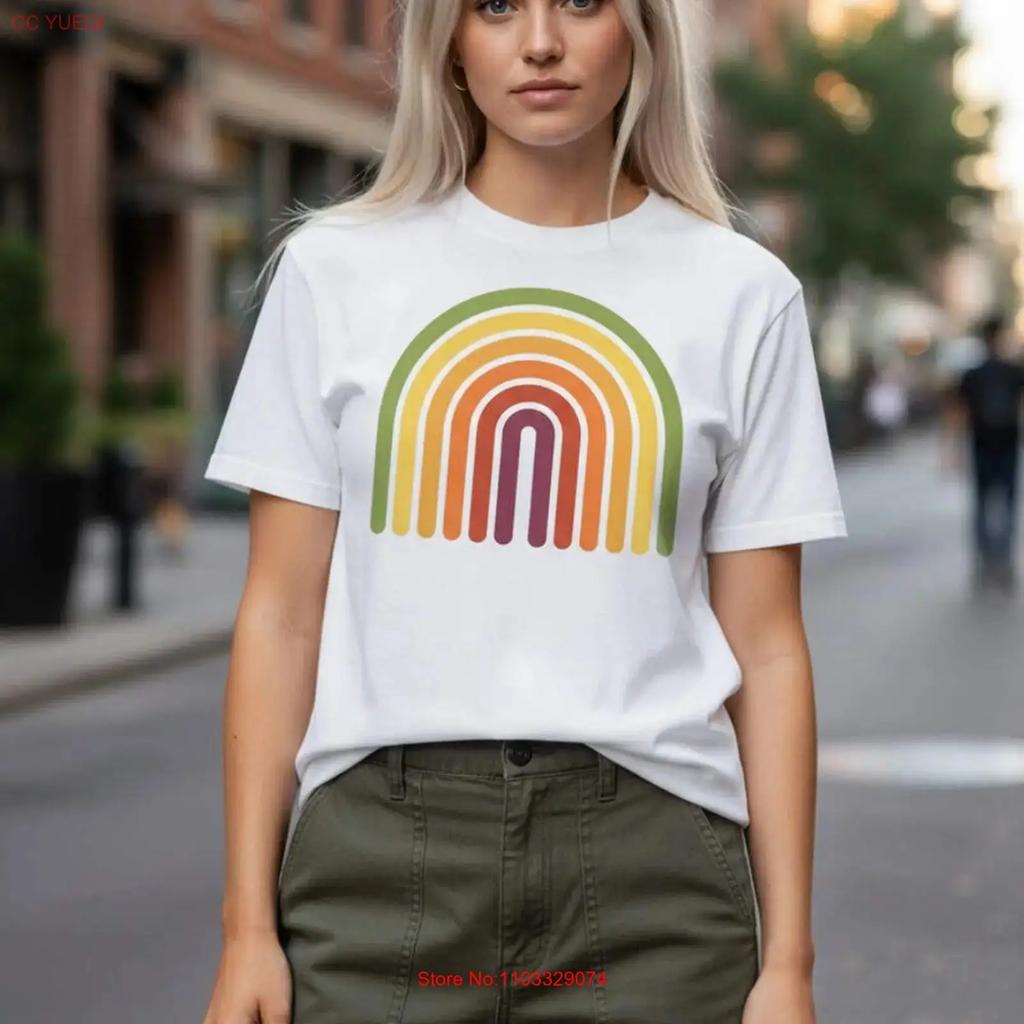 Retro Rainbow GarUnisext Dyed Heavyweight Cotton T Shirt vintage Washed Versatile Soft Slightly graphic Comfortable Breathable