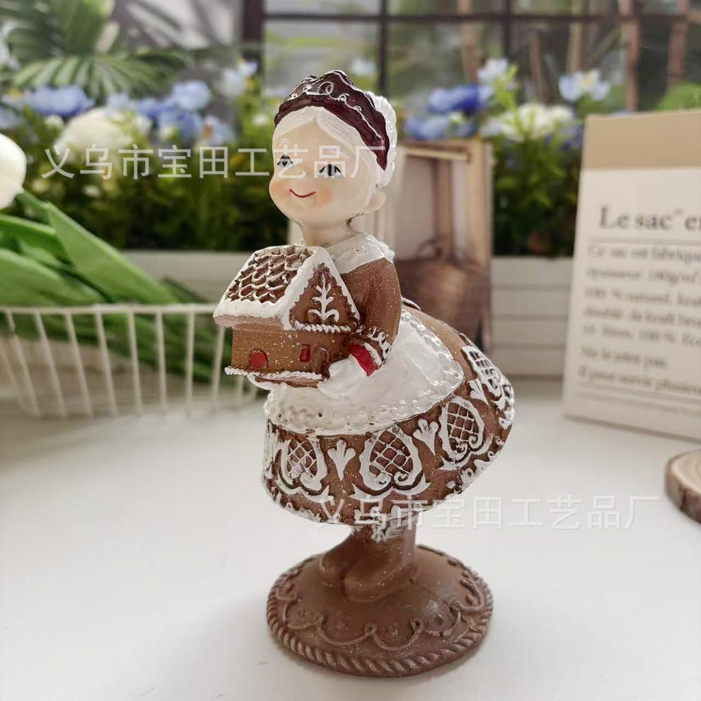 New Outdoor Christmas Couple Santa Claus Statue Ornament Gifts Resin Crafts Ornament