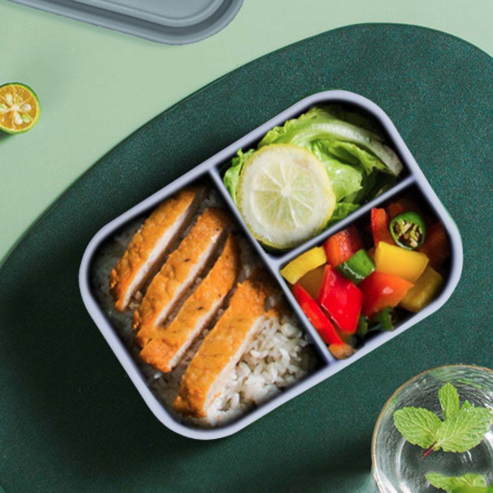 Rectangular Silicone Lunch Box Microwavable Picnic box Durable Food Container Student