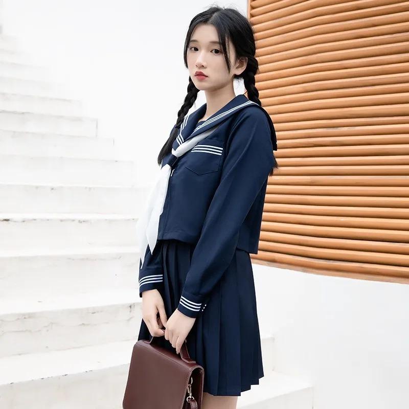 Школьная форма платье косплей костюм японская аниме девушка леди Лолита японские школьницы матроска топ галстук плиссированная юбка наряд женщины