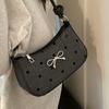 This Year'S Popular Bow Polka Dot Underarm Bag 2025 Fashionable Simple Shoulder Bag French Niche Versatile Messenger Bag