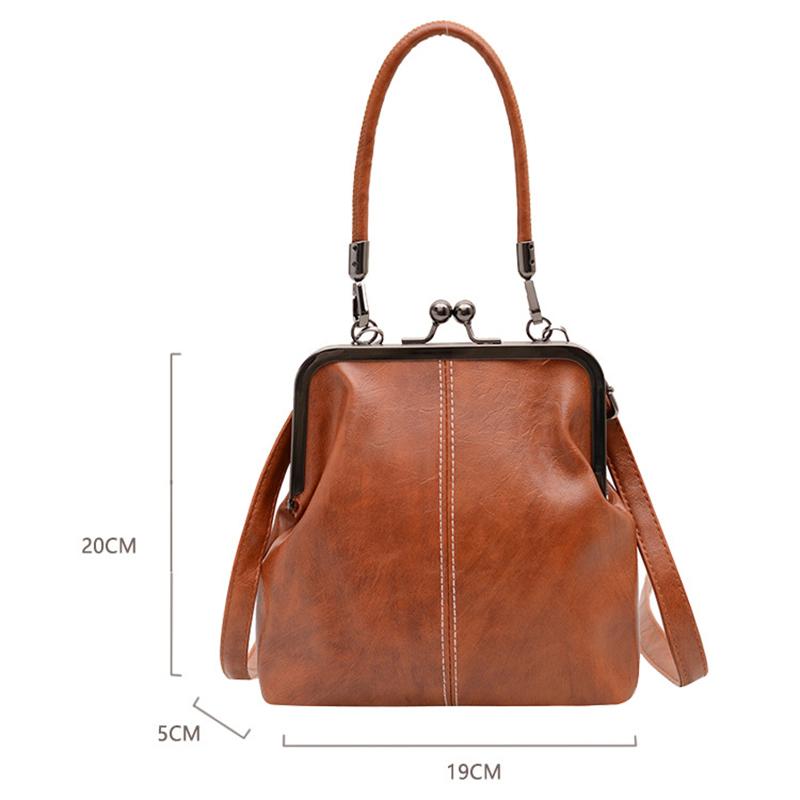 Винтажная мини-сумка кроссбоди на плечо из бежевой искусственной кожи с золотой пряжкой