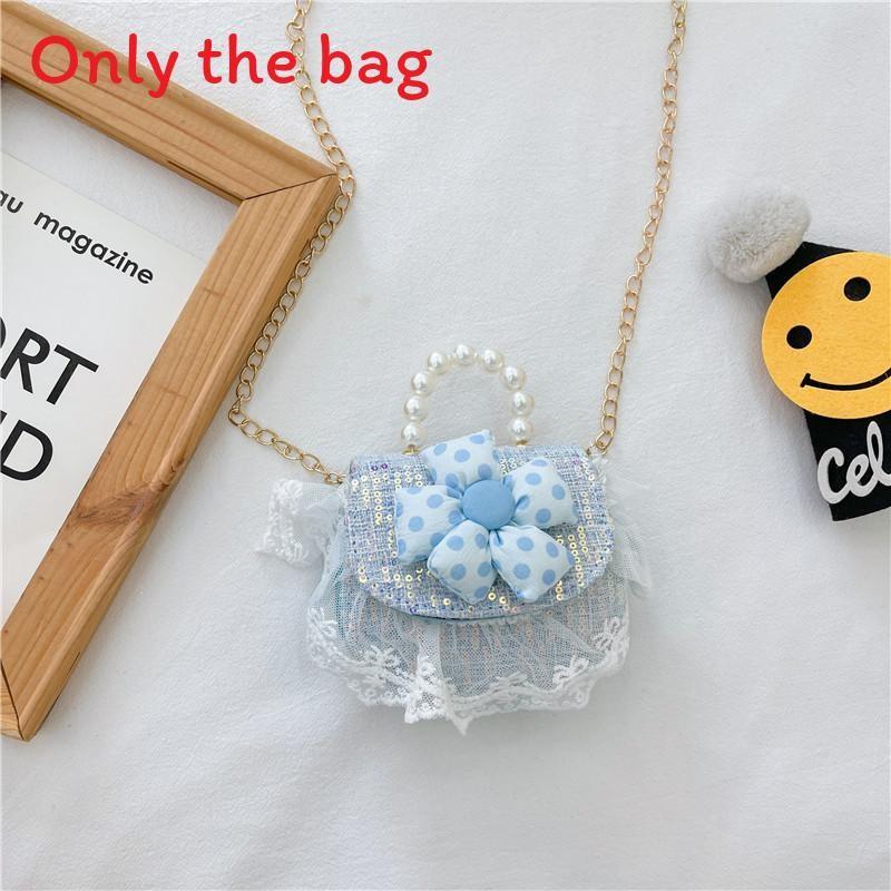 Bag Crossbody Kid With Pearl Handle And Flower Bear Rabbit Decoration